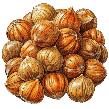 Heap of Hazelnuts Hand Drawn png