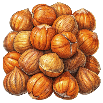 Heap of Hazelnuts Hand Drawn Art png