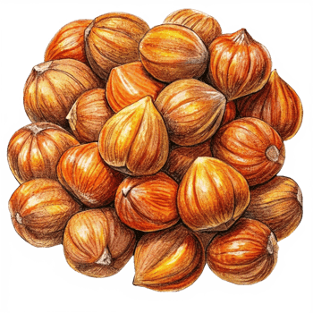 Heap of Hazelnuts Hand Drawn Style png