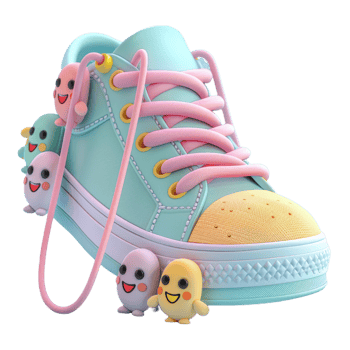 A Miniature World of Playful Shoelaces png