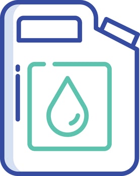 Oil Box outline color illustration vector