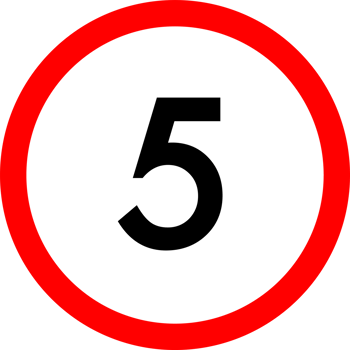Speed limit 5 round road traffic icon png