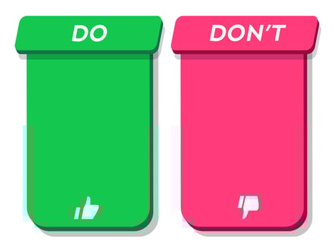 Do and dont infographic template frame 3D style vector