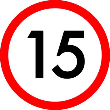 Speed limit 15 round road traffic icon png