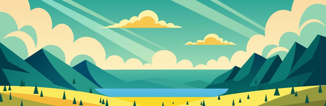 Mountain landscape nature with green hills vector