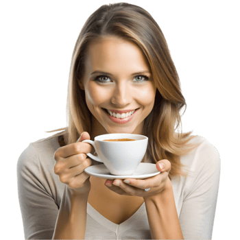 Woman Drinking Coffee png