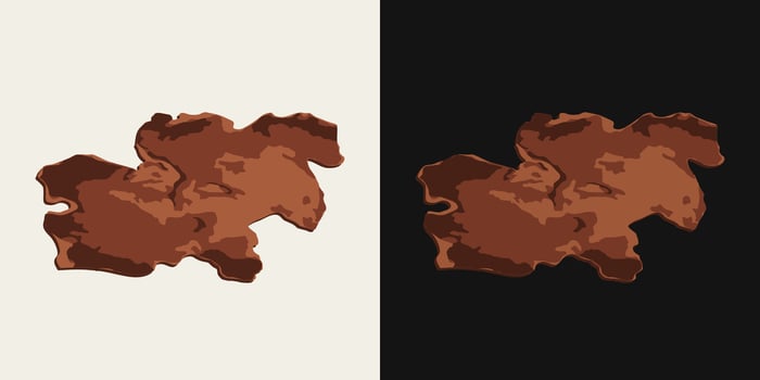 Thin piece of pine, cedar tree bark on black, white background. Image trace, cleaned and simplified illustration. Realistic style. Not AI. vector