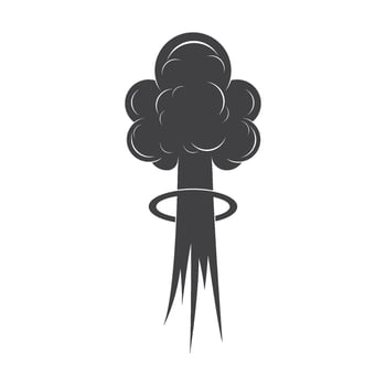 nuclear bomb explosion effect logo design vector
