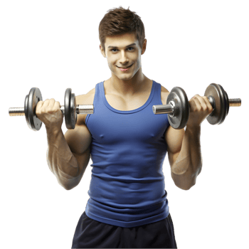 Young Man Lifting Weights png