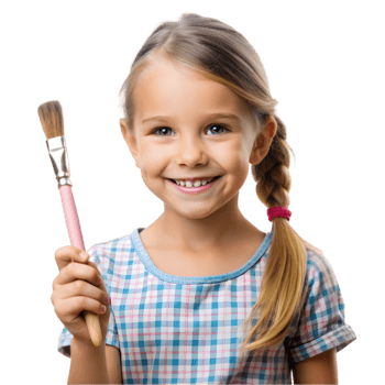 Young Girl with a Paintbrush png