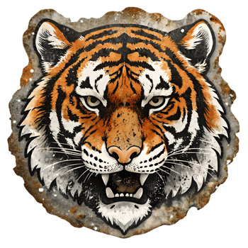 Grunge Distressed Tiger Sticker png