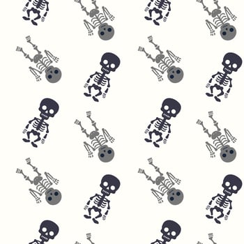 Funny skeletons. Monochrome halloween pattern with skeletons. Halloween backgrounds, seamless pattern. vector