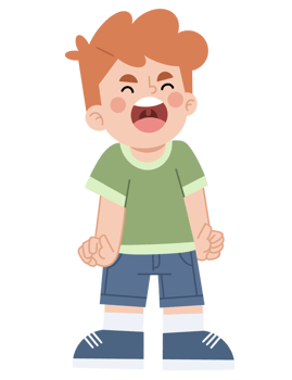 Raging boy screaming cartoon illustration png