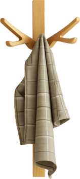 a towel hanging on a wooden rack png