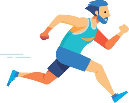 Man running fast during an outdoor workout vector