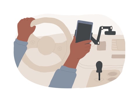 Car mount isolated cartoon illustrations. vector