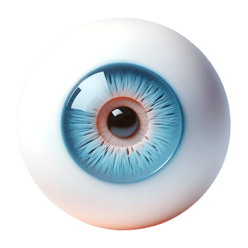 Human eyeball with blue iris png