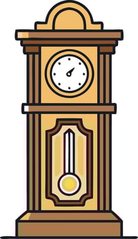 Illustration of a classic grandfather clock with a pendulum vector