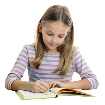 Girl Doing Homework png