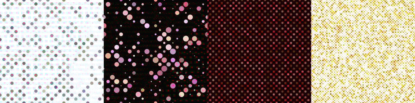 Seamless geometric dot pattern background set vector