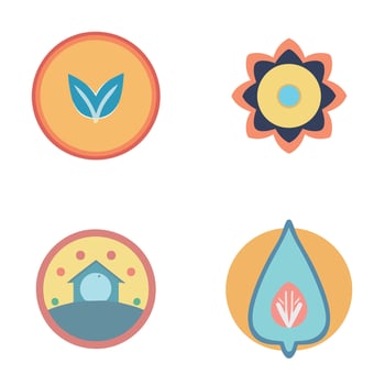 Set of colorful yoga, holistic and spa logo vector