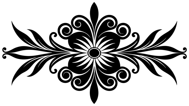 graphic with a black elegant plant ornament on an isolated background png