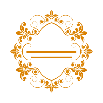 golden decorative frame with floral elements and empty lines inside png