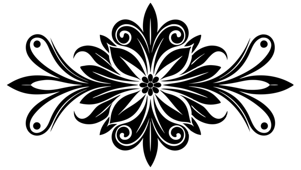 graphic with a black elegant plant ornament on an isolated background png