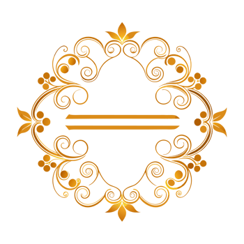 golden decorative frame with floral elements and empty lines inside png