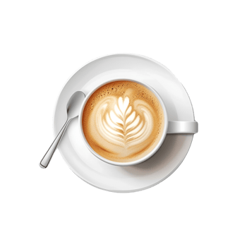 A Cup of Cappuccino Coffee Drink No Background Perfect for Print on Demand T Shirt Design Merchandise Image png