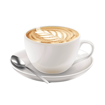 A Cup of Cappuccino Coffee Drink No Background Perfect for Print on Demand T Shirt Design Merchandise Image png