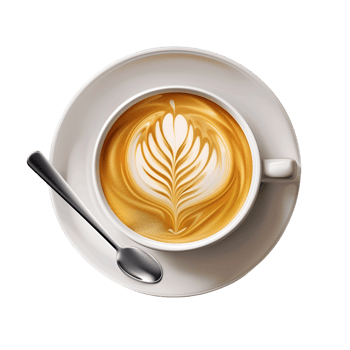 A Cup of Cappuccino Coffee Drink No Background Perfect for Print on Demand T Shirt Design Merchandise Image png