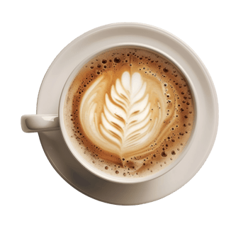 A Cup of Cappuccino Coffee Drink No Background Perfect for Print on Demand T Shirt Design Merchandise Image png