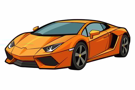 Lamborghini Aventador Car Illustration Car Cartoon, Clipart And Line Art Design, Lamborghini Aventador Car illustration sleek car design with white background. vector