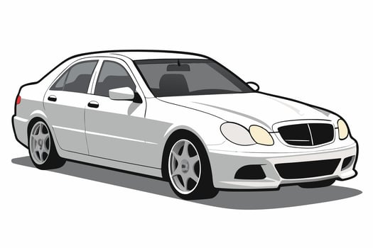 Mercedes Benz C Class Car Illustration White Background, Cartoons, Clipart And Line Art, Mercedes Benz C Class illustration on white background, perfect for various designs vector