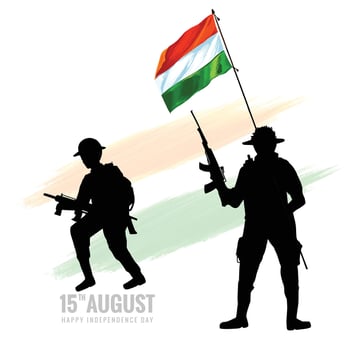Beautiful india 15th august independence day for indian army card design vector