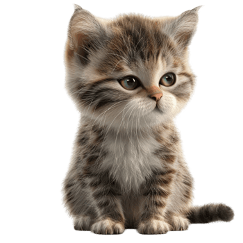 Kitten Sitting On The Floor, With Transparent Background png