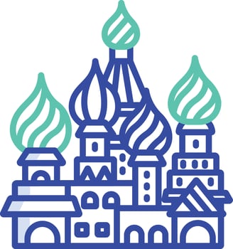 church outline color illustration vector