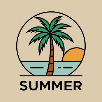 Palm vintage summer season for your Tshirt design, your abstract design, or community design vector