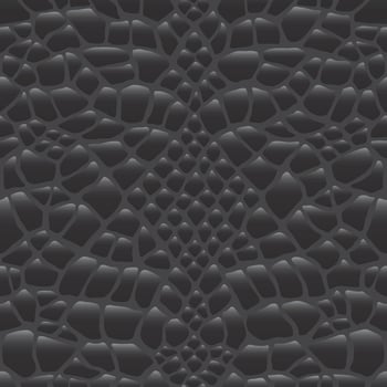 Snake skin pattern. Black viper, drawing on the skin. Reptile surface monochrome leather texture. Animal background for printing. vector