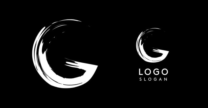 Brushstroke handdrawn letter G. Creative modern logo design, grunge imprint stylish initial logotype for corporate branding, business identity, and professional logos. illustration vector