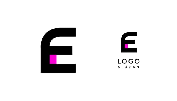 Bauhaus flat unique Letter E, color logo for business, tech apps, architectural brands. Minimal modular geometric design, simple modern branding. logotype vector