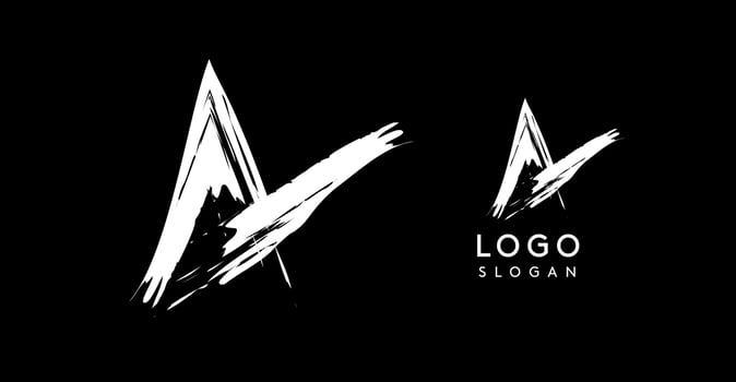 Brushstroke handdrawn letter A. Creative modern logo design, punk stylish initial logotype for corporate branding, business identity, and professional logos. illustration vector