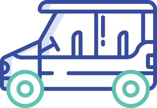 Safari Car outline color illustration vector