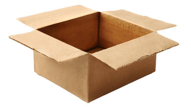 Al generated open cardboard box isolated on transparent background png
