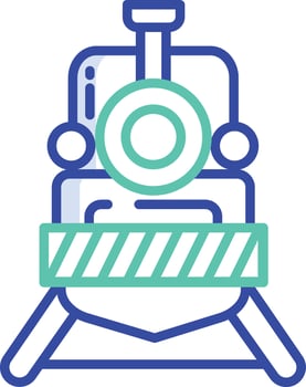Train outline color illustration vector