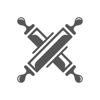 Crossed rolling pins hand drawn retro icon png