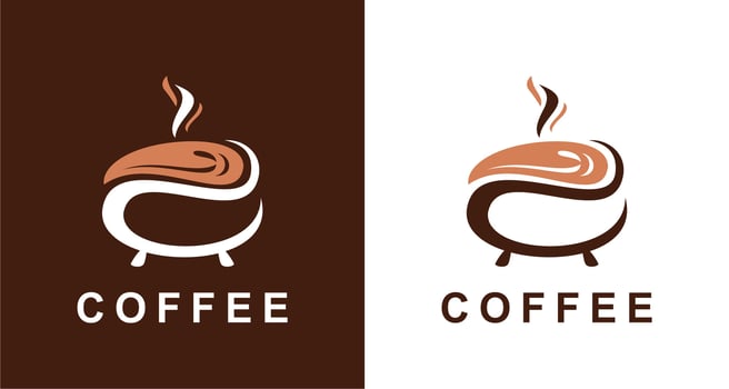 elegant fresh coffee logo vector