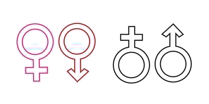 Male, famale icons. illustration in flat design vector