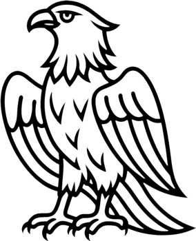 Majestic bald eagle logo exudes power. AI-generated. png